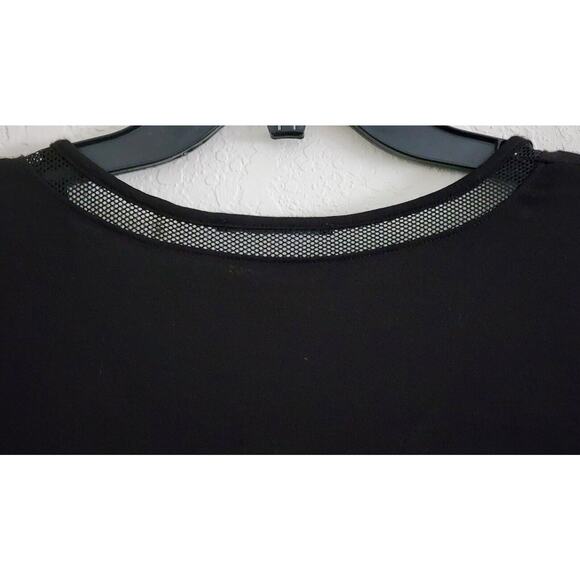TOP/BLOUSE-TAHARI-Black-Netting Around Scoop Neck-3/4 Sleeve-Lightweight-SM - Picture 3 of 15